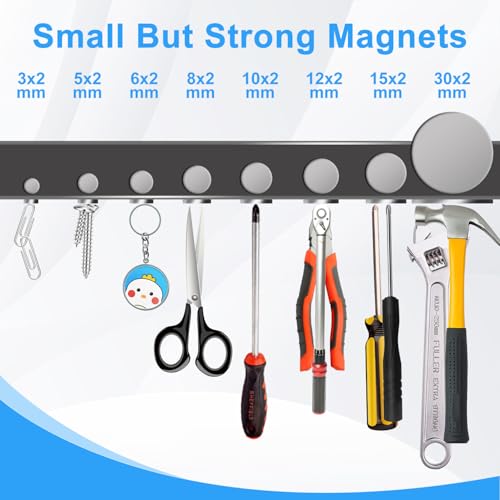 Magnets, Caturledas 600 Pack 8 Different Sizes Small Round Magnetic Rare Earth Neodymium Fridge Magnet for Home Kitchen Office School Hobby Handcraft Woodworking Miniature Model Base, Silver - size: Mix-8 Sizes