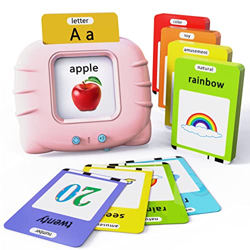 Lapare Audible Educational Toy with Music for Toddlers Age 1 2 3 4 5, 252 Sight Words Flash Cards Kindergarten Toy for Girls to Learn Alphabet Number Color Shapes and More - color: Pink, size: 252 Sight Words English