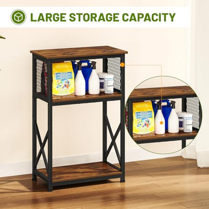 Snughome 10 Gallon Aquarium Stand, 3-Tier Storage Fish Tank Stand 220 lb Top, Fits 5/10 Gallon , Waterproof / Small Space, 20.47" x 11.42" x 30.91", Rustic Brown - color: Rustic Brown
