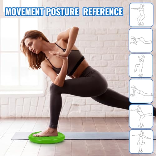 Outus 2 Pcs Balance Disc Inflated Wobble Cushion for Sensory Kids 13. 4 Inch Wiggle Seat Flexible Seating with Hand Pump for Kids Men Women Classroom Exercise Office Home Chair - color: Yellow, Green