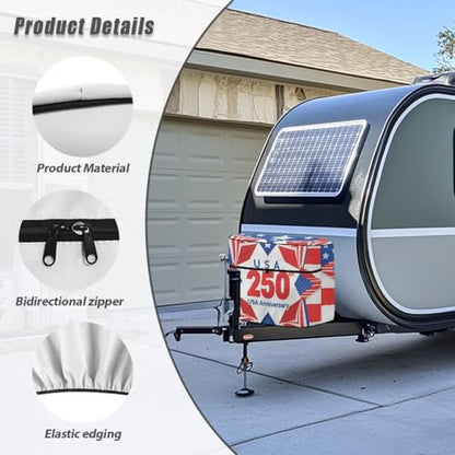 Howilath 250Th Anniversary Propane Tank Cover Trailer Travel Accessories Dual 40Lb RV Camper Propane Tank Cover - color: 250Th Anniversary, size: Large(Double 40LB)