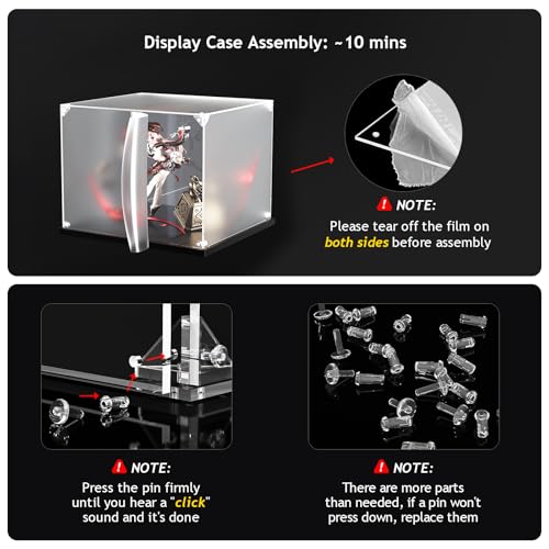 KOLIPI Acrylic Display Case for Collectibles, Clear Box 7.5x6.3x14.2 in | Plexiglass Box for Lego Infinity Gauntlet 76191 Nano Gauntlet 76223, Dustproof Protection, Stable and Stackable - size: 7.5x6.3x14.2 inches