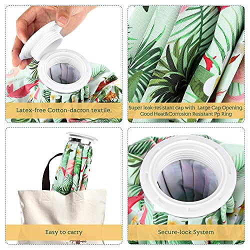 Nuanchu 3 Pieces Ice Bags for Injuries Reusable Ice Pack Hot Cold Water Bag 6, 9, 10 Inches Hot Cold Therapy and Pain Relief Pain Screw Top for Sports Knee Head Leg(Hawaiian Style) - style: Hawaiian Style