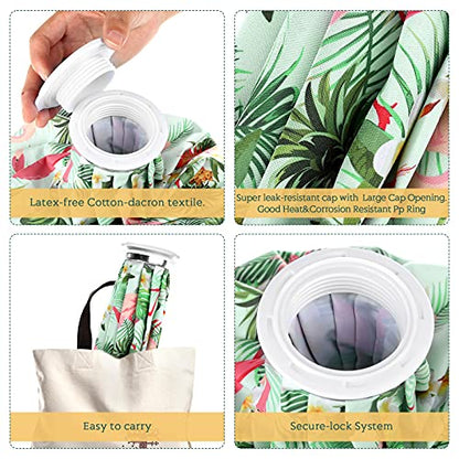 Nuanchu 3 Pieces Ice Bags for Injuries Reusable Ice Pack Hot Cold Water Bag 6, 9, 10 Inches Hot Cold Therapy and Pain Relief Pain Screw Top for Sports Knee Head Leg(Hawaiian Style) - style: Hawaiian Style