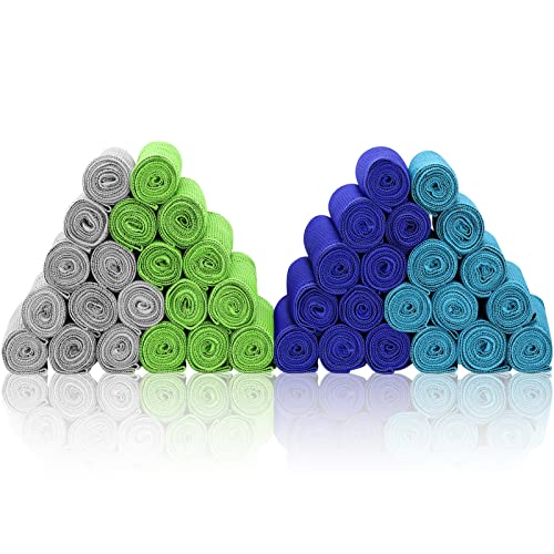 Cooling Towels 40 Pack 40"x 12", 160gsm Bulk Cool Towels, Soft Breathable, Super Absorbent, Quick Cold Towel, for Bowling, Yoga, Travel, Camping, Golf, Football, Hiking, Outdoor Work - color: 10greygreendarkskyblue