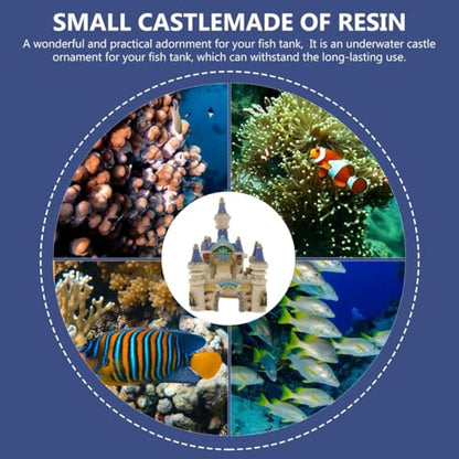 Balacoo Fish Tank Castle Decor Aquarium Castle Adornment | Aquarium Underwater Castle Ornament Resin Aquarium Adornment 5.70 X 4.33 X 4.33 in Hideout for Betta Fish and Tropical