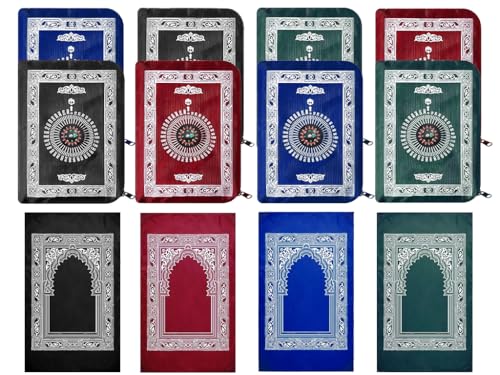 Travel Prayer Mat, 8PCS 60cm*100cm Portable Prayer-Mat, Waterproof Rug, Prayer Rug, Muslim Travel Prayer Mats, for Ramadan Gifts, Muslim Prayer (Green, Blue, Red, Black)