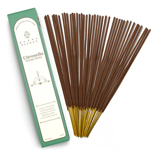KarmaPledge Citronella Incense Sticks, Burn Time 45-60 Min, 40 Sticks - color: Citronella, size: 40 Hand Dipped Sticks