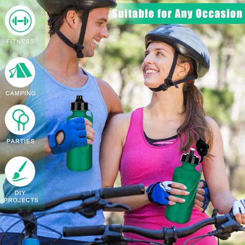 Zubebe 36 Pcs Sports Water Bottles Bulk Squeeze Reusable Bpa-free Plastic Water Bottles End of the Year Gifts Summer Gifts for Students School Travel Hiking Cycling Event Team Gift - color: Dark Green