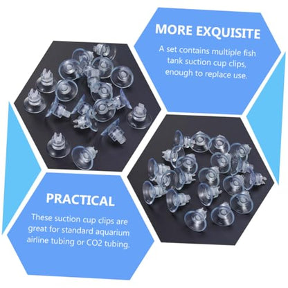 Luxshiny 25pcs Aquarium Suction Cup Clips with Rubber Clamps for Fish Tank Air Pump Airline Tube Holder Fish Tank Hose Organizer Accessories for Aquarium Air Pump