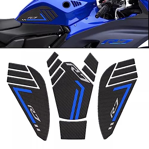 for YZF-R7 YZF R7 YZFR7 2021 2022Motorcycle Anti Slip Fuel Oil Tank Pad Side Knee Grip Decals Protector Pads Stickers Motorcycle Accessories (Blue)