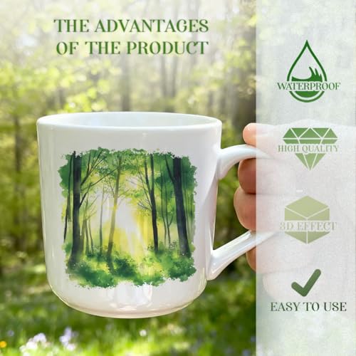 32 Pcs Spring Forest UV DTF Cup Wraps for 16OZ Glass, 4.3 x 9.4 Inch Green Tree UV DTF Transfer Stickers Waterproof Rub on Transfer Decals for Glass Bottle Vase Furniture Crafts - style: Spring Forest