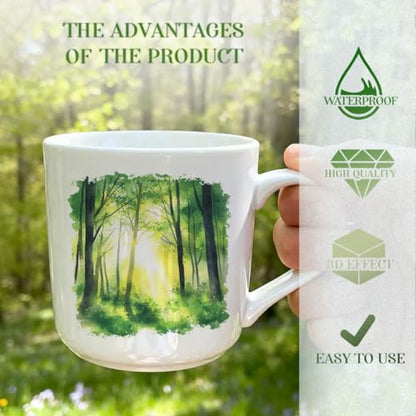 32 Pcs Spring Forest UV DTF Cup Wraps for 16OZ Glass, 4.3 x 9.4 Inch Green Tree UV DTF Transfer Stickers Waterproof Rub on Transfer Decals for Glass Bottle Vase Furniture Crafts - style: Spring Forest