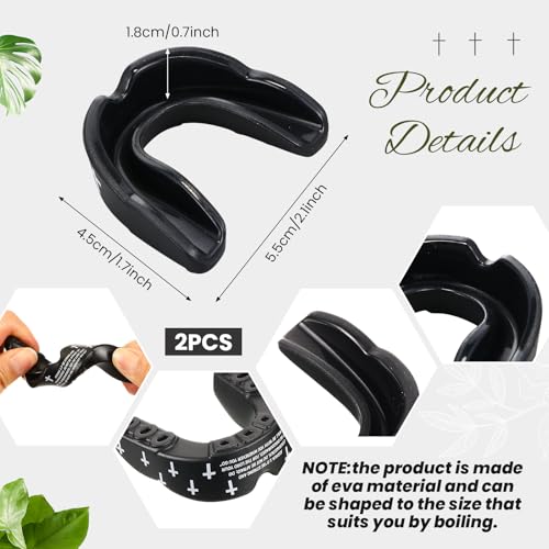 Yaomiao 2 Pcs Mouth Guards Christian Teeth Guards Sport Game Guard & Case Religious MouthGuard Soccer Football Basketball Baseball Wrestling Lacrosse Rugby Boxing Taekwondo - size: Adult, style: Black & Joshua