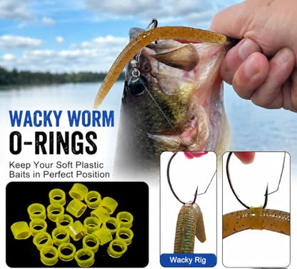 Aventik Fishing Bait Container Organizer with Handle Insulated Breathable Live Bait Box Stainless Steel Worm Storage Tank for Nightcrawlers Keeps Bait Fresh and Alive (circle 650+wacky rings) - style: circle 650+wacky rings