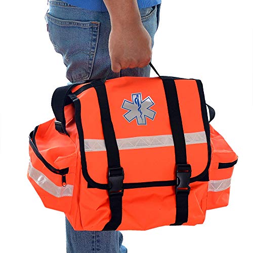 Dealmed First Responder Trauma Bag - Empty EMS Equipment Kit - Orange Professional Emergency Organizer Medium - color: Orange