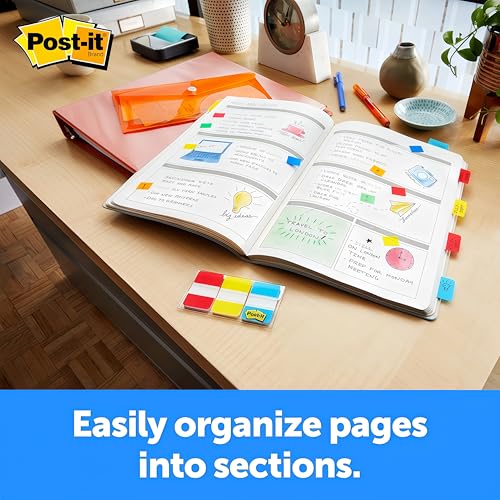 Printed Book Classification Tabs - Boho Theme Laminated Page Markers, Easy-to-Apply Large Print Tabs for Bibles, Notebooks & Study Books with Alignment Guide