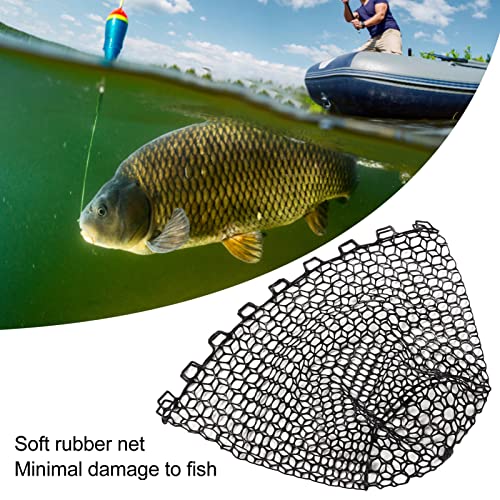 Soft Rubber Fishing Net, Light Weight, Strong Toughness, Portable Fly Fishing Net for Outdoor Lovers (47CM)