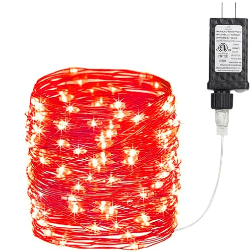 Joomer Fairy String Lights 33FT 100LED Plug in Fairy Lights Indoor, Red - color: Red, size: 100led