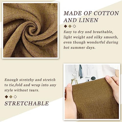 Geyoga 6 Pcs Women Scarf Shawl Hijab Scarves Cotton Crinkle Hijab for Women Blend Shawl Crinkle Wrap Head for Seasons - color: Dark Colors