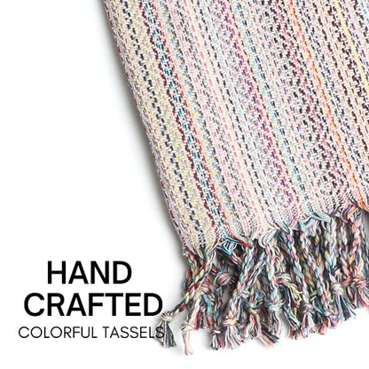 BAY LAUREL Turkish Beach Towel with Travel Bag 39 x 71 Quick Dry Sand Free Lightweight Large Oversized Towels Light - color: Violet Mix