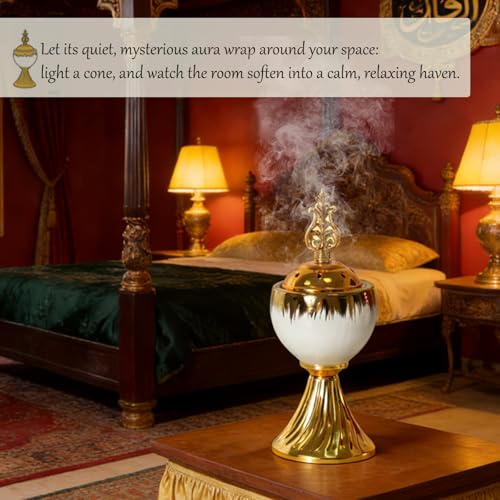 Bakhoor Incense Burner Holder 7.76in Height Stable Ceramic Incense Burner - size: Style A