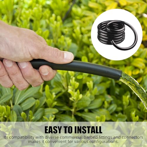 1" ID x 1-1/4" OD - 25 ft Black Vinyl Tubing Flexible PVC Tube Hybrid Hose Transfer Water Fuel Gas for Pond Fountain Garden Waterfall, Durable and Safe, with 4 Hose Clamps. - size: 1" ID - 25FT