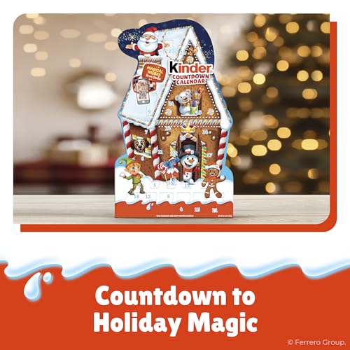 Kinder 2025 Chocolate Advent Calendar, 24 Individually Wrapped Pieces, Chocolate Candy Christmas Holiday Treats, 6.9 oz