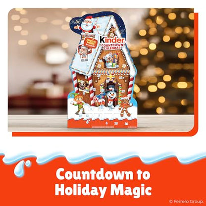 Kinder 2025 Chocolate Advent Calendar, 24 Individually Wrapped Pieces, Chocolate Candy Christmas Holiday Treats, 6.9 oz