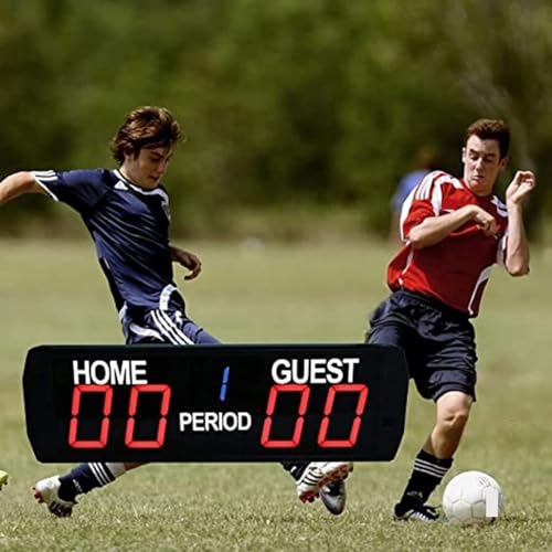 Electronic Indoor Scoreboard, Clearly Visible, LED Electronic Indoor Basketball Game Scoreboard, Volleyball Game Infrared Remote Control Desktop Scoreboard,Black