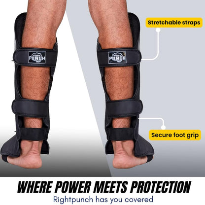 Shin Guards Kickboxing Leg Pads with Instep Protection, Muay Thai MMA Martial Arts Kicking Sparring Training Gear - color: Black & Silver, size: Small