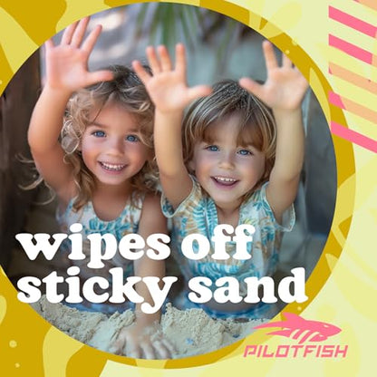 Pilotfish Beach Essentials Sand Remover Bag, Gentle Skin-Friendly Formula with 7 Natural Ingredients + Coconut Oil, Talc-Free Sand Removal Beach Accessories, Must Haves, Gifts for Women (2-Pack) - size: 1 Count (Pack of 2)