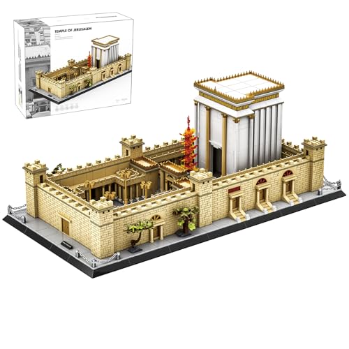 Jerusalem Temple Building Blocks Sets Judaism Architecture Building Toys Solomon’s Holy Temple Model Toys Judaica & Christian Bible Gift for Adults Teens 3233 PCS - color: Gold