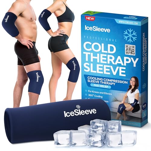 IceSleeve Elbow & Knee Ice Pack Wrap, Cold & Heat Therapy, Blue XL, 1 Pack | Reusable flexible gel ice pack for knee injuries, eases tennis elbow, golfers elbow, knee injuries, worn on skin or clothing