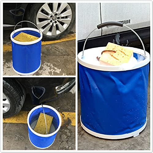 QWEQWE Foldable Bucket, Aquarium Water Change Pail, Outdoor water storage container for Camping, Hiking, Gardening, Space-Saving Packable pail for Car, RV, Fishing, Fruit Picking & More