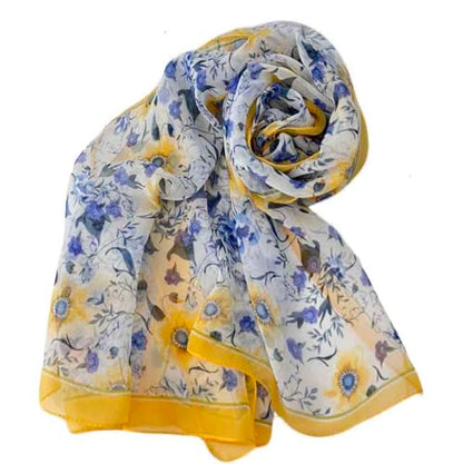 Pokeedioty Scarfs for Women Lightweight Fashion Scarves Elegant Floral Pattern Sheer Scarfs Sunscreen Shawls Wraps - color: P 074