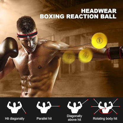 Boxing Reflex Ball, Boxing Ball Headband, Adjustable Head-Mounted Strength Training Boxing Balls Set, Reaction Ball for Adults Kids Courtyard Gym Home - color: B