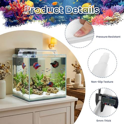 Aquarium Leveling Mat, 24 x 24 Inch, White | 6mm Thick, Non-Slip, Shockproof, Waterproof, Easy to Cut - color: White, size: 24 x 24in