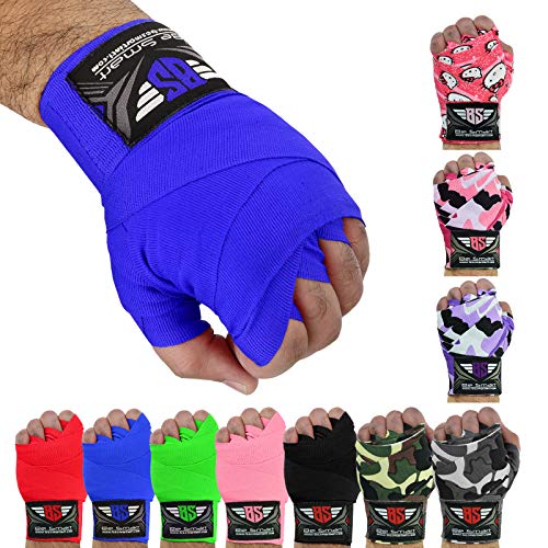 Boxing Hand Wraps 180" Wrist Bandages Fist Inner Gloves MMA,UFC, Muay Thai Pair - color: Blue, size: 2.5 Meter