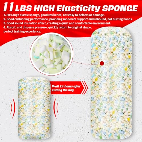 Filled Punching Bag for Adults, 4FT PU Leather Hanging Boxing Bag with 11lb Sponge Filler & 12OZ Boxing Gloves, Heavy Kicking Bag Boxing Equipment for MMA Training Karate Kickboxing - style: Boxing Arms