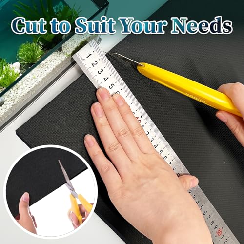 Aquarium Leveling Mat 2PCS/Set Neoprene Non-Slip Shockproof Fish Tank Pad Waterproof Textured Surface for Uneven Surfaces Durable Fish Tank Mat with Easy-Cut Edges (No Glue, 11.8 x 11.8 Inch) - size: 11.8 x 11.8 Inch, style: No Glue