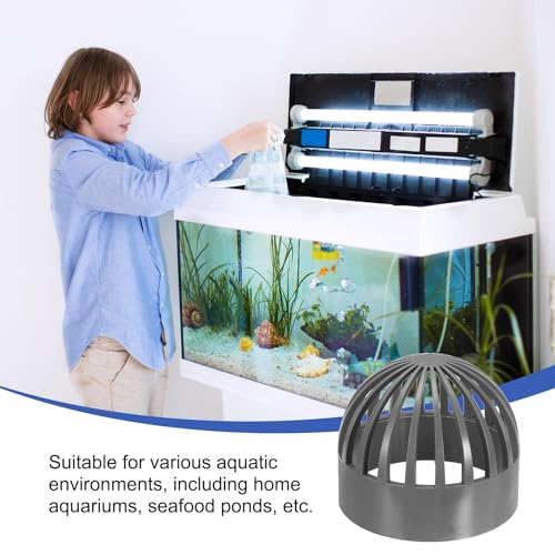 PATIKIL 4.3 Inch (110mm) Fish Cover Permeable Cap, 4 Pcs PVC Breathable Cap Aquarium Guard Fish Tank Intake Cover, Gray - color: Gray, size: 4.3Inch(110mm)