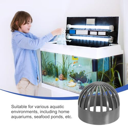PATIKIL 4.3 Inch (110mm) Fish Cover Permeable Cap, 4 Pcs PVC Breathable Cap Aquarium Guard Fish Tank Intake Cover, Gray - color: Gray, size: 4.3Inch(110mm)