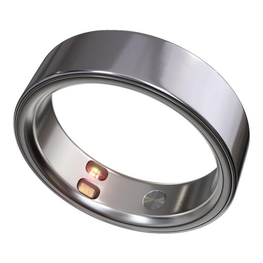 Smart Ring Health Tracker 5ATM Waterproof Sport Ring Exclusive Vibration Alerts Titanium Blood Oxygen/Sleep/Emotional Management Women Cycle Prediction Compatible with iOS/Android Frost Silver 8.5 - color: Frost Silver, size: 8.5