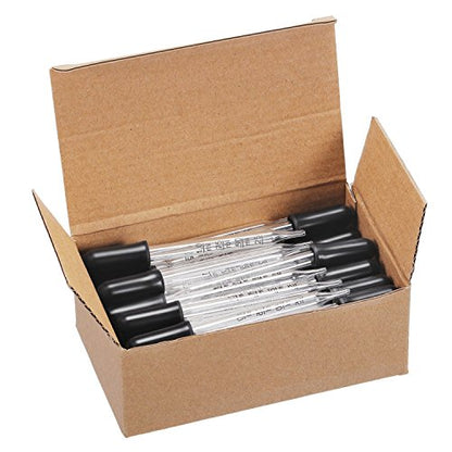 Tecunite 40 Pcs Glass Dropper Bulk, 1 ml Dropper for Liquids Glass Droppers Pipettes for Essential Oil, Medicine, Crafts, Pipette for Mixing Paints, Ear&eye Drops