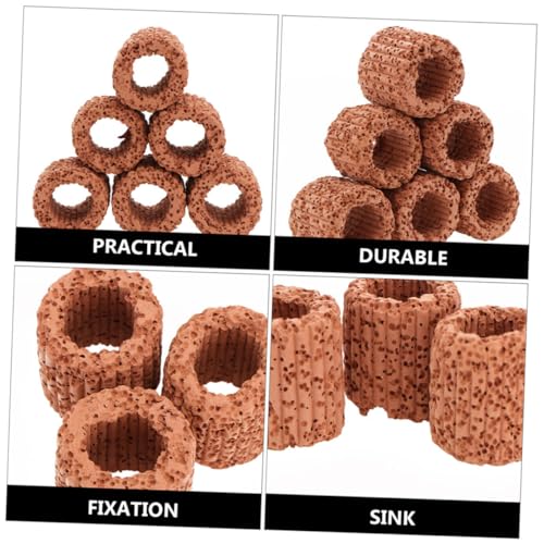 Happyyami 10pcs Ceramic Ring for Aquarium Tank Jellyfish Aquarium Fish Tank Supplies Plant Ring Freshwater Live Plants Style