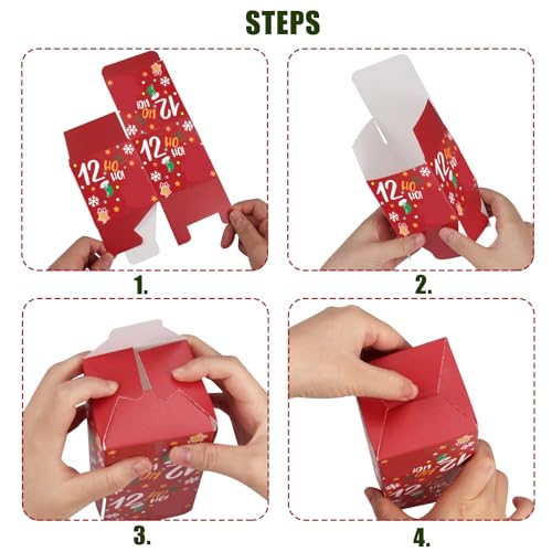ONESING 24 Pcs DIY Christmas Advent Calendar Boxes for 2024, 24 Days Countdown Calendar Gift for Adults and Kids Christmas Cardboard Number Boxes Make & Fill Your Own Advent Calendar Boxes Lovely Xmas Party Present - color: Style-A