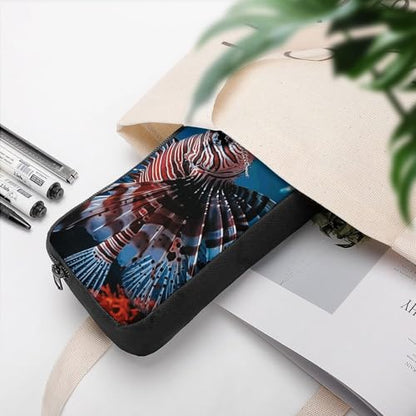 Fish in Fish Tank Pencil Case Portable Makeup Bag Big Capacity Pen Pouch Small Travel Cosmetic Bag Multifunctional Office Supplies Organizer
