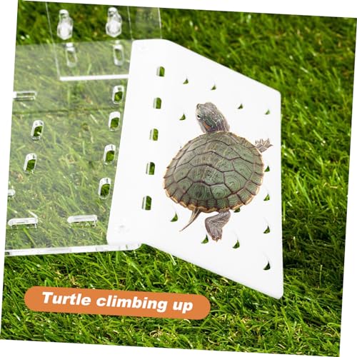 Hanging Reptile Basking Platform Acrylic Turtle Terrace for Aquatic Tanks Multi-Functional Climbing Shelf for Turtles and Reptiles Easy to Install Aquarium Decor