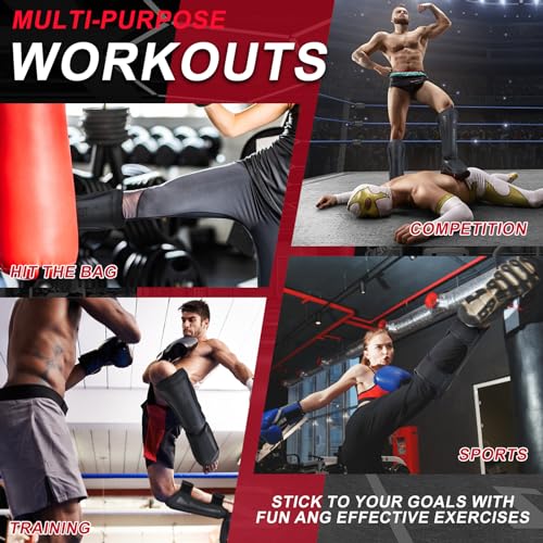 MMA Martial Arts Shin Guards – Padded, Adjustable Muay Thai Leg Guards with Instep Protection for Kickboxing/MMA Training and Sparring – Durable, Professional Equipment